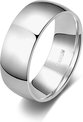 TIGRADE 2mm 4mm 6mm 8mm 10mm Titanium Ring Plain Dome High Polished Wedding Band Comfort Fit Size 3-15 in Kuwait