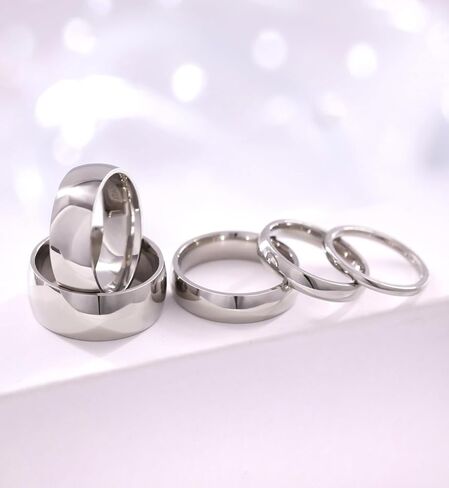 TIGRADE 2mm 4mm 6mm 8mm 10mm Titanium Ring Plain Dome High Polished Wedding Band Comfort Fit Size 3-15 in Kuwait