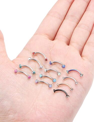 Jenxnjsjo Rook Piercing Jewelry Eyebrow Piercing Jewelry Eyebrow Rings Eyebrow Piercing Eyebrow Jewelry Eyebrow Rings for Women Curved Barbell Piercing Jewelry Eyebrow Ring Rook Earrings Rook Jewelry in Saudi Arabia