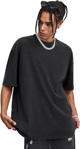 Oversized Cotton T-shirt for Men Women Pack Vintage Tee Casual Summer Short Sleeve Loose Basic Tops in Saudi Arabia