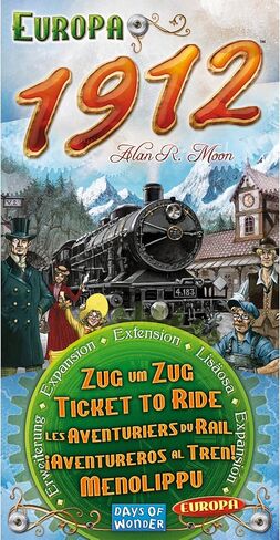 Ticket to Ride Europa 1912 Board Game EXPANSION - Expand Your Railway Empire Across Europe! Fun Family Game for Kids & Adults, Ages 8+, 2-5 Players, 30-60 Minute Playtime, Made by Days of Wonder in Saudi Arabia