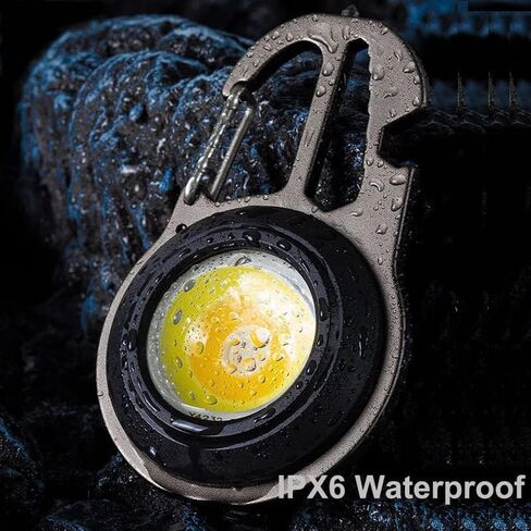 Mini COB Keychain Light, Rechargeable Small LED Flashlight, 800 Lumen, Portable 4 Light Modes Pocket with Folding Bracket Bottle Opener & Magnet Base, Emergency Camping Fishing Walking Work in Saudi Arabia