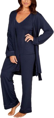 Cosabella Women's Bella Curvy Racerback Cami, Pant & Robe Pj Set in Saudi Arabia