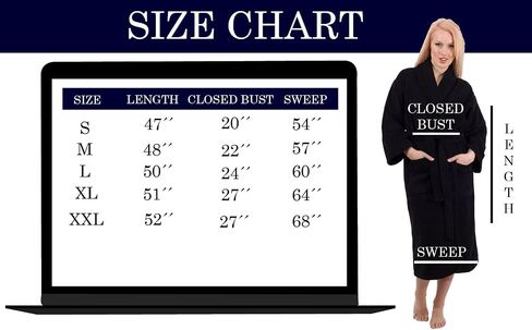 Classic Turkish Towels 100% Organic Cotton Unisex Bathrobe, 400 GSM Quick-Drying Absorbent Hotel and Spa Bath Robe in Kuwait