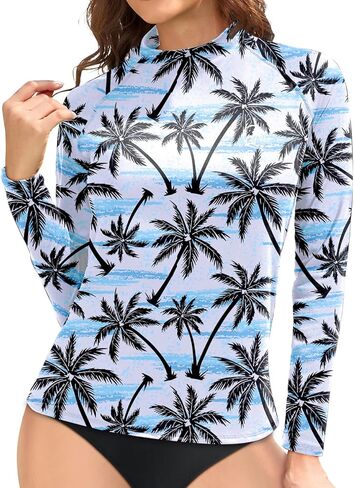 Holipick Women's Long Sleeve Rash Guard Swim Top UV UPF 50+ Sun Protection Swim Shirt Swimsuit Top Only in Kuwait