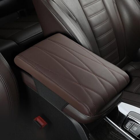 Car Center Console Pad, Universal Leather Waterproof Car Armrest Seat Box Cover, Memory Foam Auto Armrest Cover, Arm Rest Cushion Pads for Most Car/SUV/Truck (Coffee) in Kuwait