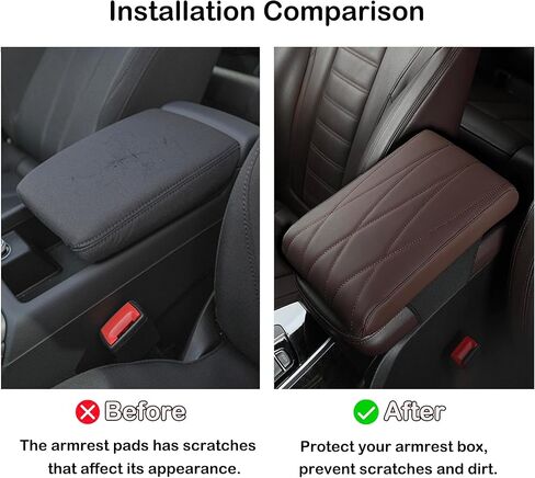 Car Center Console Pad, Universal Leather Waterproof Car Armrest Seat Box Cover, Memory Foam Auto Armrest Cover, Arm Rest Cushion Pads for Most Car/SUV/Truck (Coffee) in Kuwait