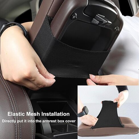 Car Center Console Pad, Universal Leather Waterproof Car Armrest Seat Box Cover, Memory Foam Auto Armrest Cover, Arm Rest Cushion Pads for Most Car/SUV/Truck (Coffee) in Kuwait