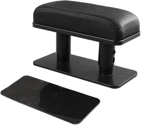Car Elbow Support Pad, Adjustable Height Armrest Rest Pad for Auto Door, General PU Leather Automotive Central and Side Booster Pad for All Seasons, Universal Car Accessories (Black) in Kuwait
