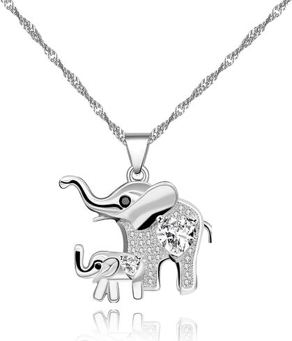 Uloveido Mom and Daughter Son Elephant Pendant Necklace Fashion Women Good Luck Jewelry Necklace for Mom Daughter Y484 in Saudi Arabia