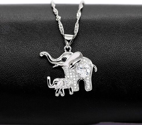 Uloveido Mom and Daughter Son Elephant Pendant Necklace Fashion Women Good Luck Jewelry Necklace for Mom Daughter Y484 in Saudi Arabia