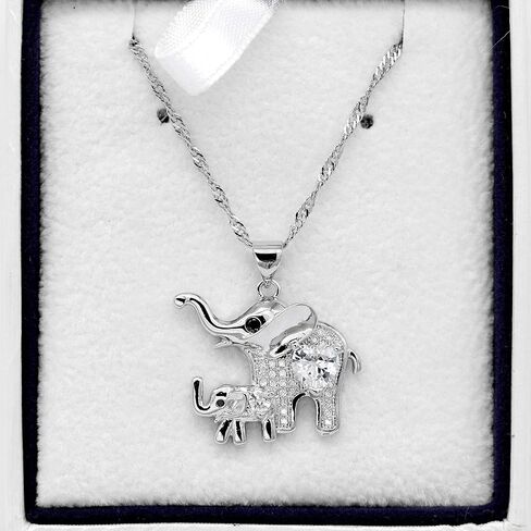 Uloveido Mom and Daughter Son Elephant Pendant Necklace Fashion Women Good Luck Jewelry Necklace for Mom Daughter Y484 in Saudi Arabia