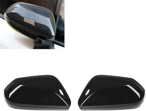 Carbon Fiber Exterior Side Rearview Mirror Cover Trim Fit For 2019 Toyota Corolla Hatchback Look Rear Mirror Cap Car Accessories (Carbon fiber pattern) in Saudi Arabia