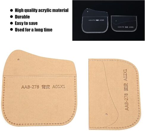 Wallet Template, Clear Acrylic Wallet Pattern Stencil Template Acrylic Wallet Pattern Stencil Template for Leather Pattern Mould Craft in Saudi Arabia