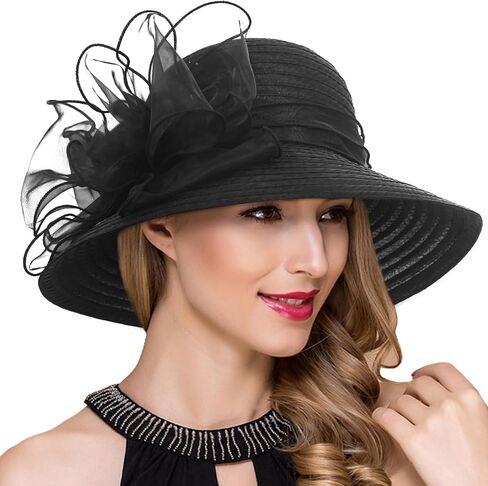 Lady Church Derby Dress Cloche Hat Fascinator Floral Tea Party Wedding Bucket Hat S051 in Kuwait