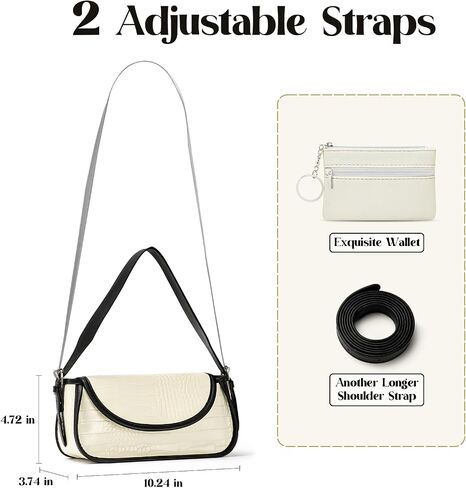 Crossbody purses for women,shoulder bag under the arm purse,clutch purses for women with 2 Adjustable Straps in Saudi Arabia