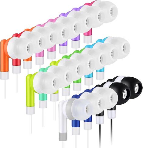 Classroom Earbuds Bulk 50 Pack for Kids School Children Student Boys Girls Toddler Teen and Adult(Mixed Colors) in Saudi Arabia