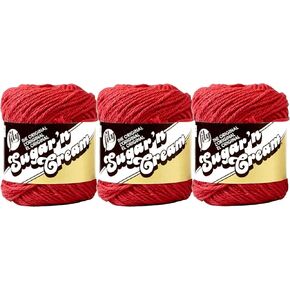 Sugar'N Cream Yarn - Solids-Red (3 Pack)