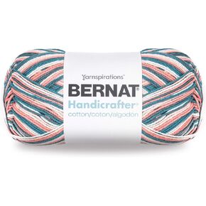 Bernat Handicrafter Cotton Yarn, Gauge 4 Medium Worsted, Coral Sea