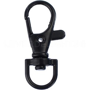 CleverDelights 1.5" Swivel Lobster Clasps - Dark Black Color - 25 Pack