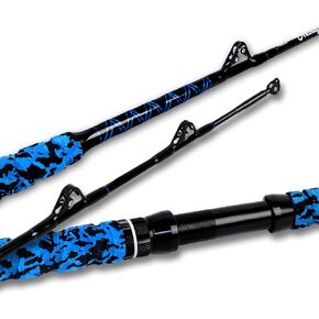 Fiblink Saltwater Offshore Trolling Rod Big Game Rod Conventional Boat Fishing Pole Deep Drop Sea Roller Rod (5’6", 6’)