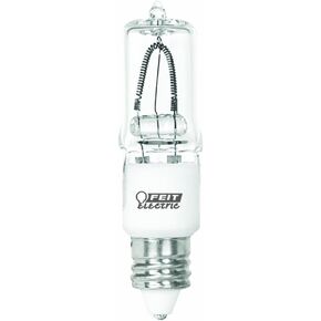 Feit Electric BPQ75/CL/MC/RP 75 Watt Special Use T4 E11 Mini Candelabra Base Halogen Light Bulb, 3000K Warm White, H x 0.5" D