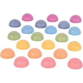 TickiT قوس قزح خشبي نصف كروي - مجموعة من 21 - لعبة خشبية أجزاء فضفاضة للأطفال الرضع والأطفال الصغار 10M + - إلهام الفضول واللعب المفتوح in Kuwait