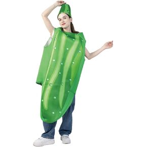 DSplay Unisex Adult Pickle Costume Halloween Green Cucumber Outfits