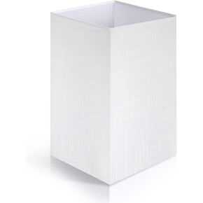 OUTON White Linen Texture Lamp Shade 14.25 x 8.5 x 8.5 inch for Shelf Floor Lamp