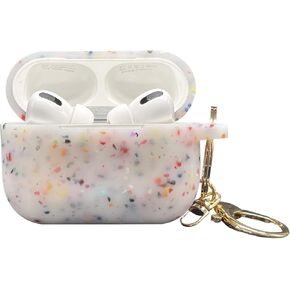 Luxury AirPod Pro 2nd 1st Case Noctilucent Flowers Design Silicone Soft Protective Cover with Keychain Compatible with AirPods Pro 2nd 1st Generation Case for Women and Girls - Front LED Visible