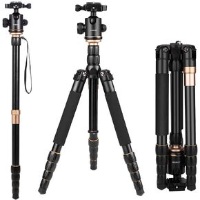 Camera Tripod, Andoer 153cm/60inch Foldable Portable Extendable Aluminium Alloy Tripod for Canon Nikon Sony DSLR Camera 1/4" Quick Release Plate, 360°Panorama Ball Head and a Carry Bag