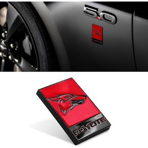 1PC Black Red Painted Coyote Head Logo Fit for Car Side Or Rear Trunk Emblem Badge Sticker Decal