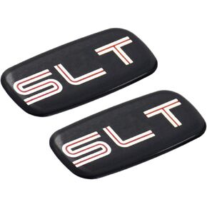 Pair Set SLT Cab Emblem 3D Badge Nameplate Letter Logo Roof Pillar Replacement For 95-07 Yukon Suburban Sierra (Chrome/Black)
