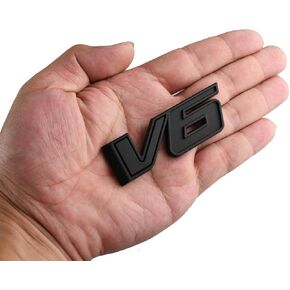 1pcs V6 Emblem 3D Badge Truck Nameplate Sticker Decal Replacement for 17-21 Canyon Colorado (Matte Black)