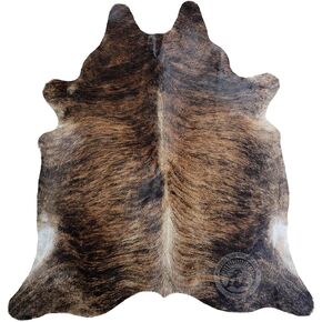 Sunshine Cowhides 100% Genuine Dark Brindle Cowhide Rug - Modern Style Animal Skin Rug & Floor Carpet for Living Room, Bedroom, Kitchen & More - Extra Large (6x7-8 Ft.)