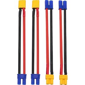 2Pairs ShareGoo EC2 to XT30 Plug Male Female Adapter with 10CM 16AWG Cable Wire for RC FPV Drone Car Lipo NiMH Battery Charger ESC