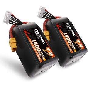 OVONIC 130C 6S 1400mah Lipo Battery 22.2V Pack with XT60 Plug for FPV Racing（2pcs）