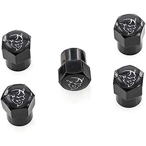 Dodge Challenger SRT Demon Black Tire Valve Stem Cap Covers