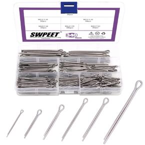 340Pcs 304 Stainless Steel Cotter Pin Clip Key Fastener Fitting Assortment Kit Perfect for Automotive Mechanics Small Engine Repair