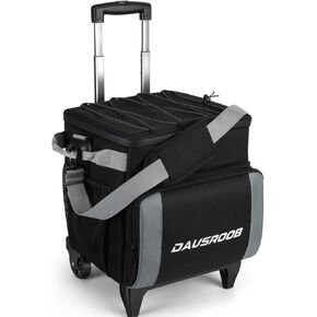 Cooler with Wheels 48CAN Rolling Cooler Insulated Soft Cooler on Wheel Leakproof Wheeled Travel Ice Chest Cooler with Stable All-Terrain Cart Large Lunch Bag for Camping/Beach/Fishing/Picnic