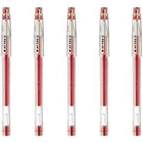 Pilot Hi-Tec-C 04 Gel Ink Pen, Ultra Fine Point 0.4mm, Red Ink, LH-20C4, Value Set of 5