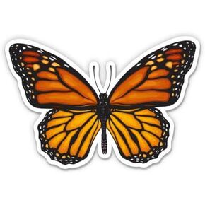 Monarch Butterfly Pretty - 3" Vinyl Sticker - for Car Laptop I-Pad Phone Helmet Hard Hat - Waterproof Decal