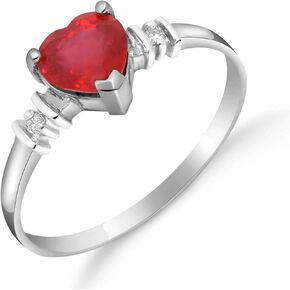 Galaxy Gold GG 1.03 ct 14k Solid Gold Ring Ruby Diamond 4345