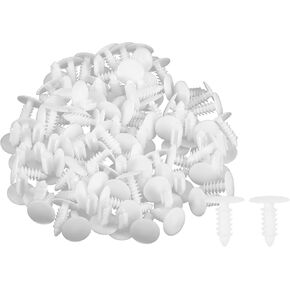 ACROPIX Universal 5mm Push Bumper Fastener Rivet Clips White - Pack of 100