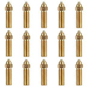 15pcs Brass Nozzles Kit, K1 Nozzle Kit for Creality 3D Printer Nozzle Kit Printer Parts & Accessories for K1, K1 Max