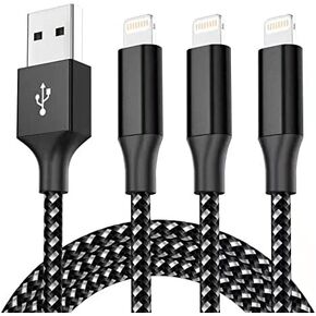 MenoSupp Phone Charger Cable Fast Charging Nylon Braided Long Cord USB Cables