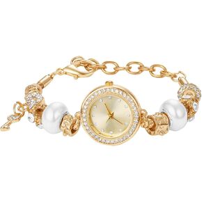 Avaner Women's Rhinestone Bracelet Watches: Gold Slim Strap Small Face Analog Quartz Elegant Dress Wrist Watches for Ladies Girls