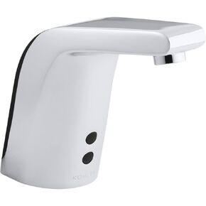 KOHLER K-13461-CP Sculpted Single-Hole Touchless DC-Powered Bathroom Sink Faucet with Insight Technology and 5-3/4-Inch Spout, Polished Chrome