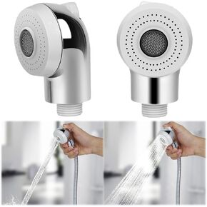 رأس رش وعاء الشامبو، رأس رش حوض صالون الجوز 1/2 بوصة لتوصيل خرطوم الشامبو من الفولاذ المقاوم للصدأ، نموذج بخاخ مزدوج، بخاخ أبيض in Kuwait