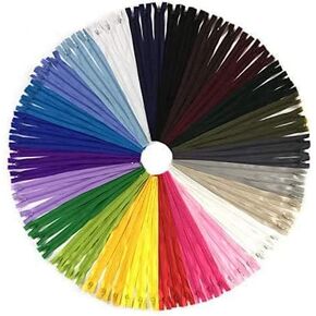 12 Inch Zippers, DOITEM 72 pcs 30cm/12 Inch zippers for sewing Multicolor Nylon Coil Zippers for Sewing and Crafts 24 Colors